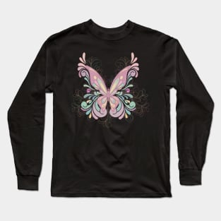 Pretty Pink Butterfly Long Sleeve T-Shirt